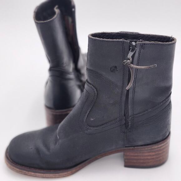 Zodiac Leather Block Heel Black Western Boho Side Zip Boots Womens 9 S0058 - Picture 3 of 10